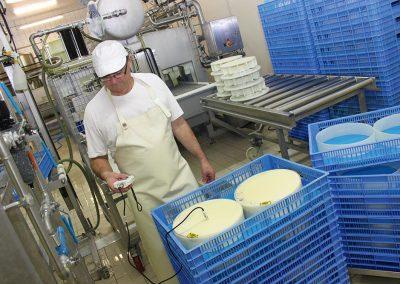 Controle température Morbiers à la fromagerie Monnin à Chantrans dans le Doubs